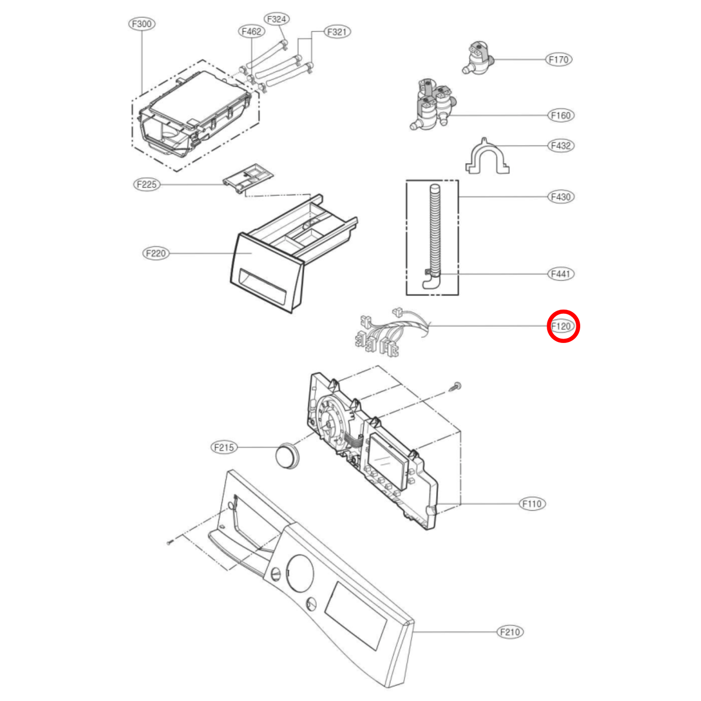 EAD61685406 LG Washing Machine Multi Harness Sensor