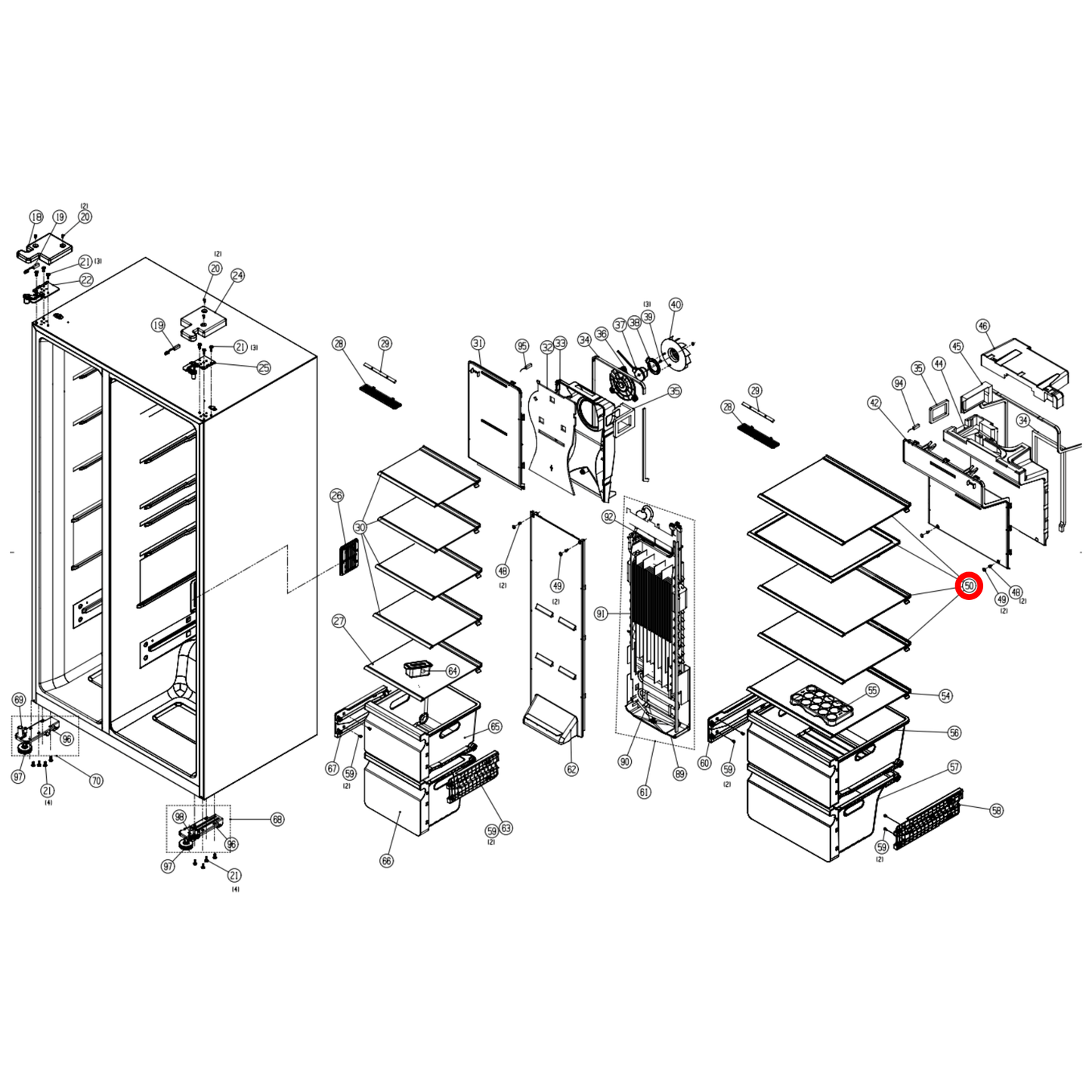 K1877700 Hisense Fridge Glass Shelf