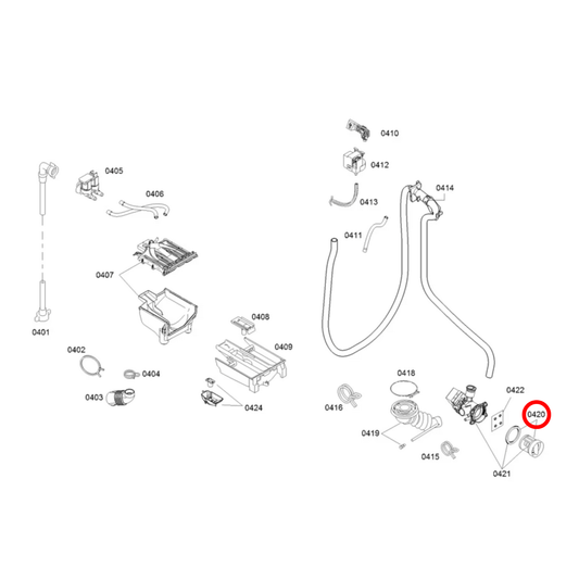 12049702 Bosch Washing Machine Drain Pump Fluff Filter