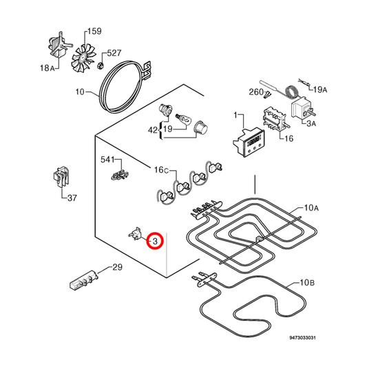 3570560015 Electrolux Oven Thermostat