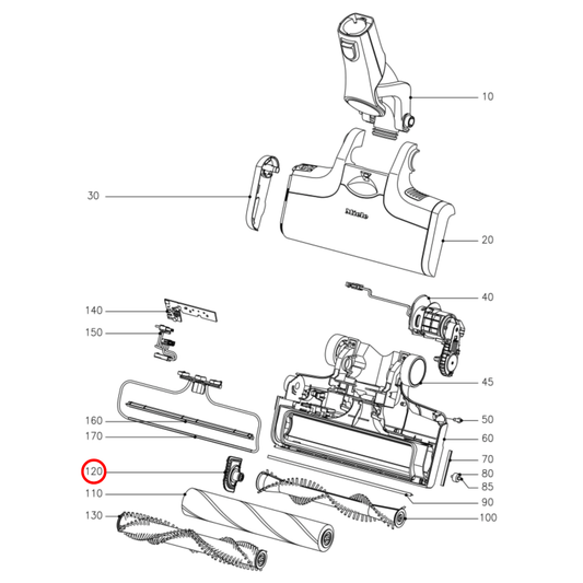 10832394 Miele Vacuum Cleaner Roller Brush Handle End Cap - 10832393