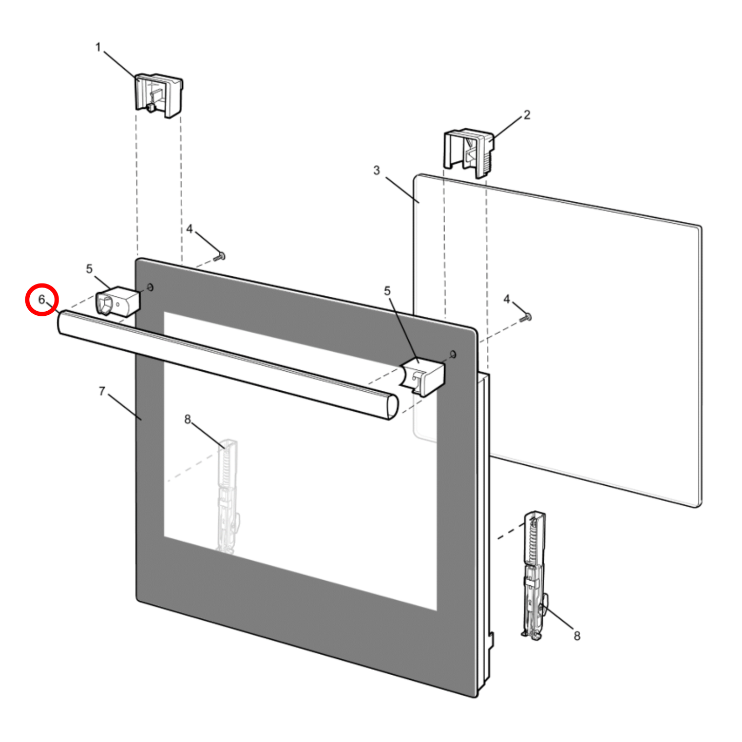 140073006029 Chef Oven Door Handle 540Mm White - A07300602