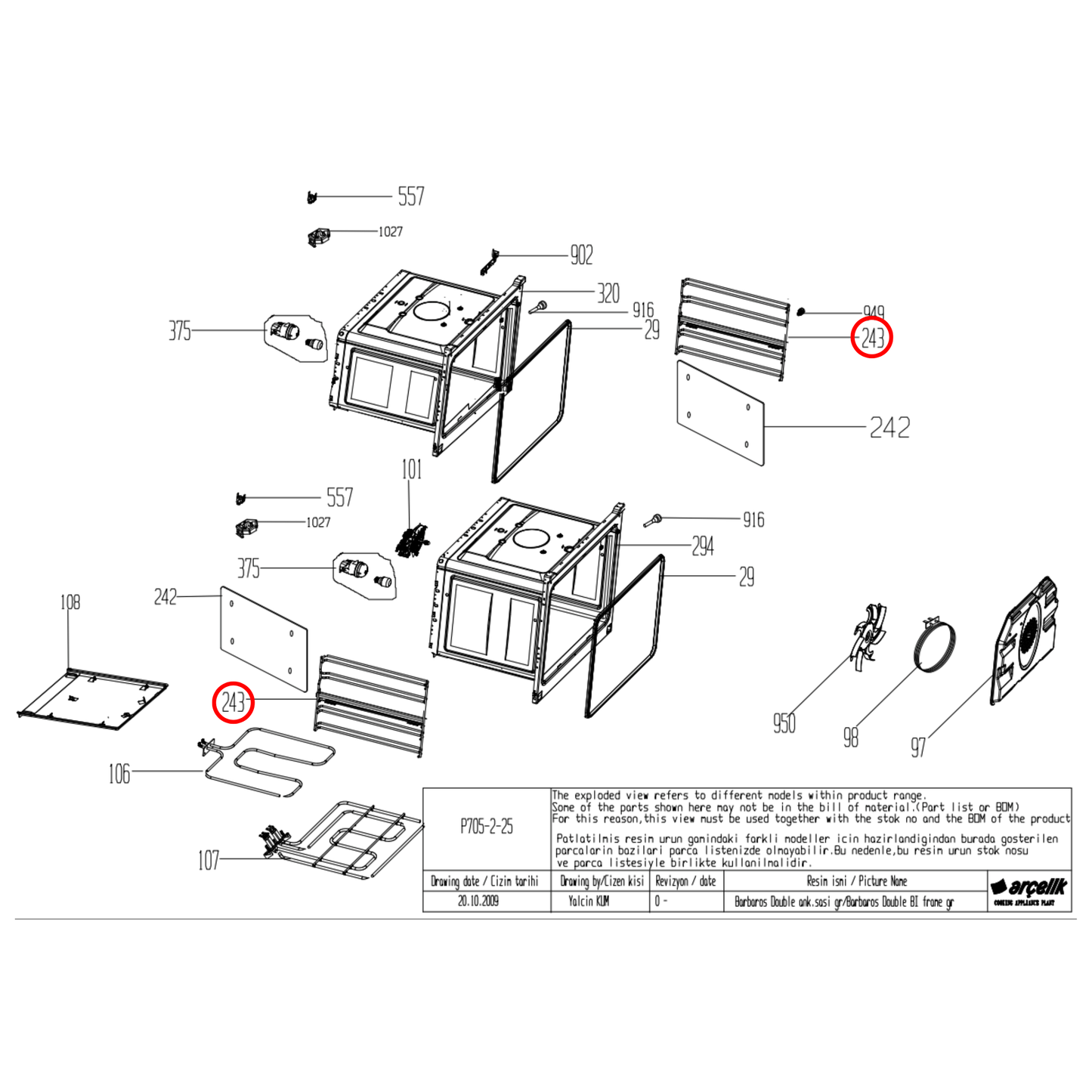 210444741 Baumatic, Euromaid Oven Wire Rail Left And Right - 240440117