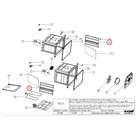 210444741 Baumatic, Euromaid Oven Wire Rail Left And Right - 240440117