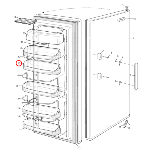 4055575825 Electrolux, Westinghouse Fridge Door Shelf - 50284455008