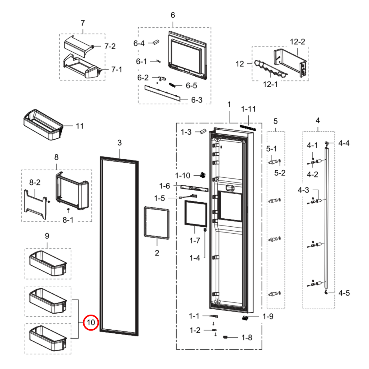 DA97-06175F Samsung Fridge Door Lower Shelf - DA97-06175E