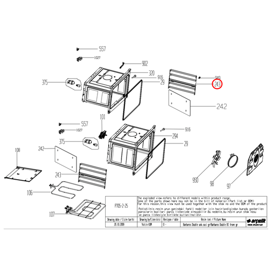 240440116 Baumatic, Beko. Euromaid Oven Wire Rail Right Hand - C00919432