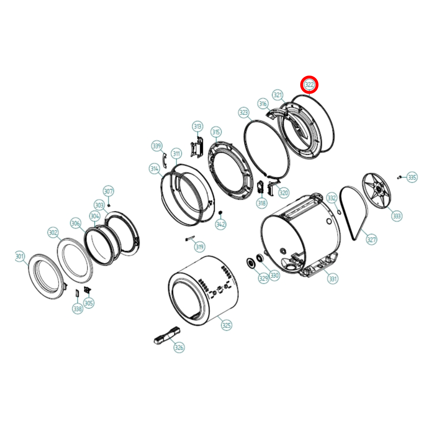 268551 Asko Washing Machine Tub Seal