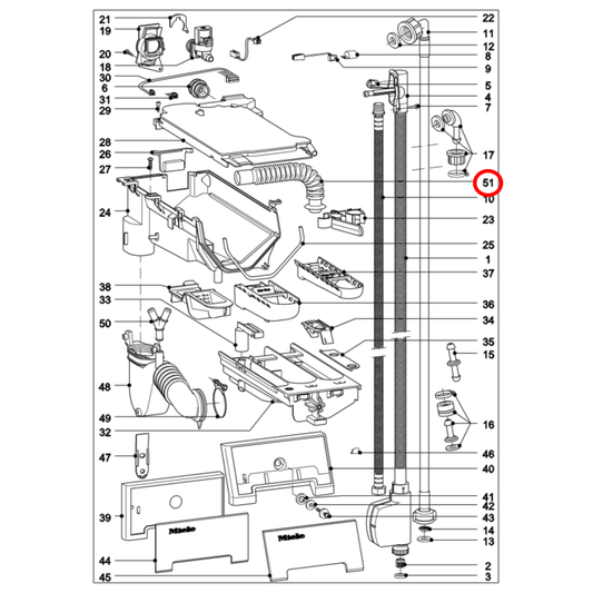 5706041 Miele Washing Machine Concertina Hose - 4904773
