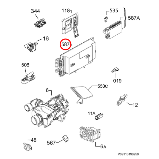 973911444346044 AEG, Electrolux Dishwasher PCB Configured
