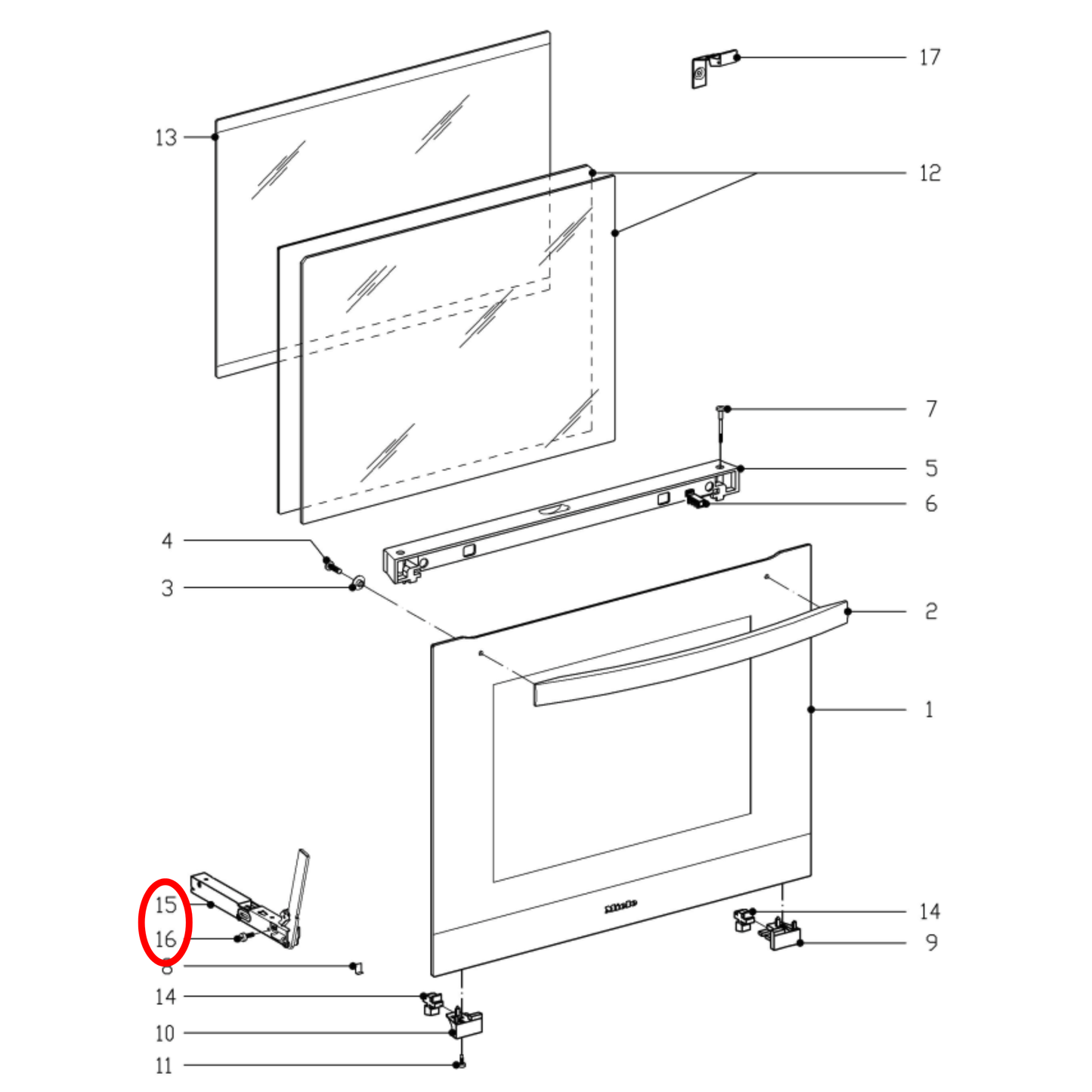 5980641 Miele Oven Door Conversion Hinge Set Of 2