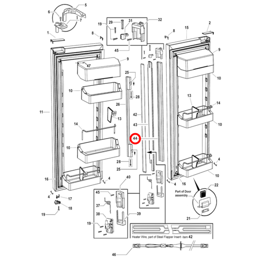 837015 Fisher & Paykel Fridge Body Flapper 900