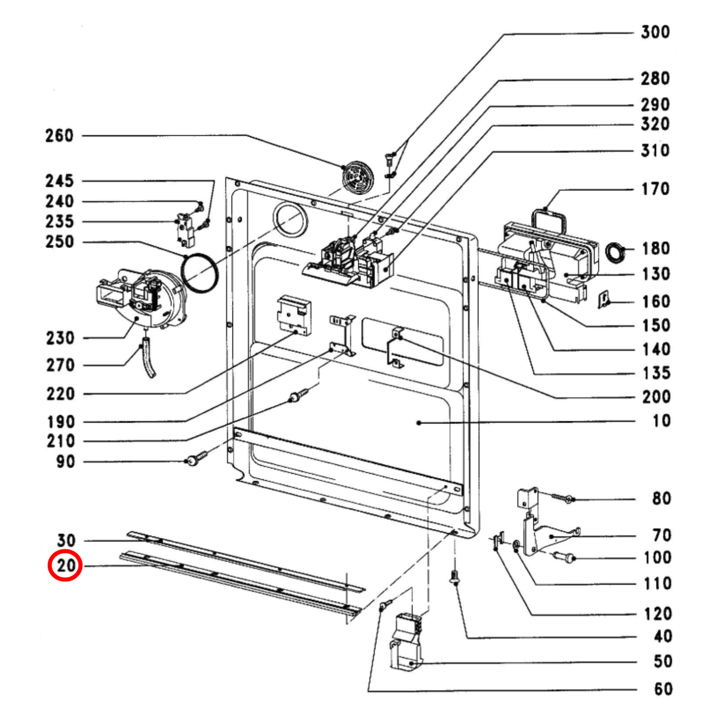 5011430 Miele Dishwasher Door Bottom Seal