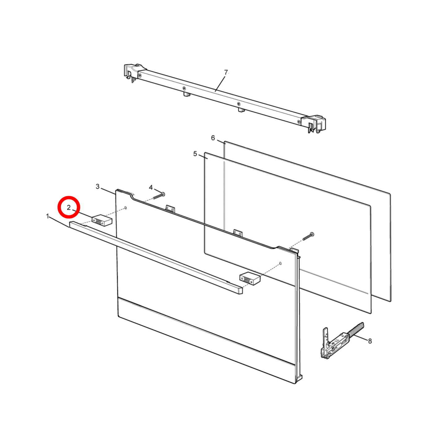 140163217031 Westinghouse Oven 90Cm Handle Pedestal Aspire - A16321703