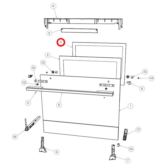 563318P Fisher & Paykel Oven Door Inner Glass