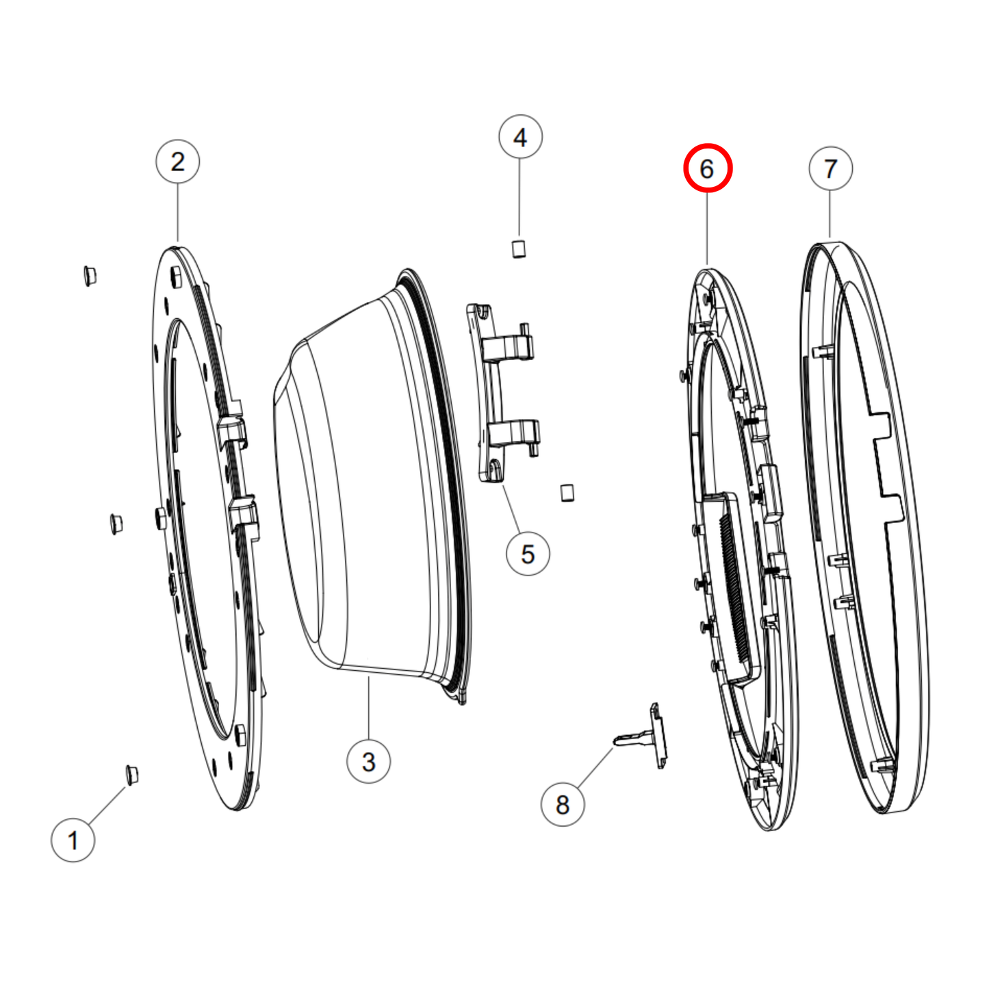 H0020204107A Fisher & Paykel Front Load Washing Machine Door Inner Frame