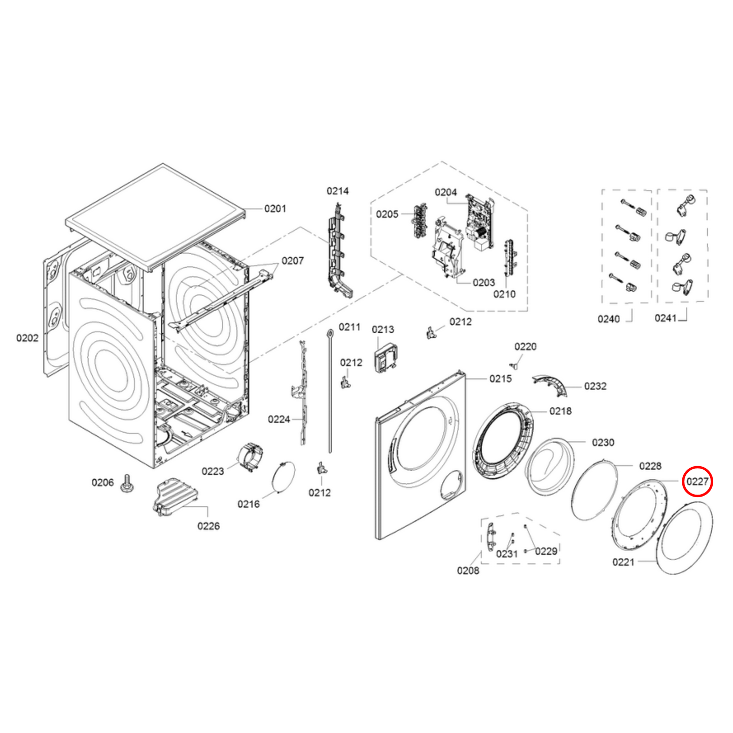 11032888 Bosch Washing Machine Window Frame