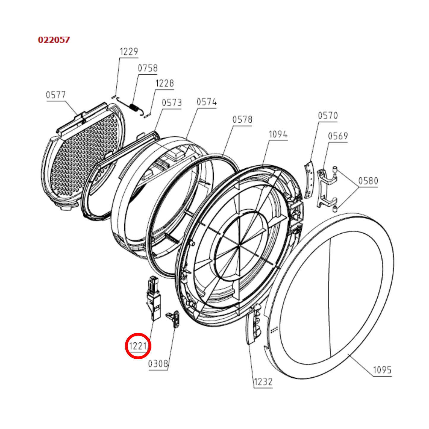 500355 Asko, Gorenje Dryer Door Lock