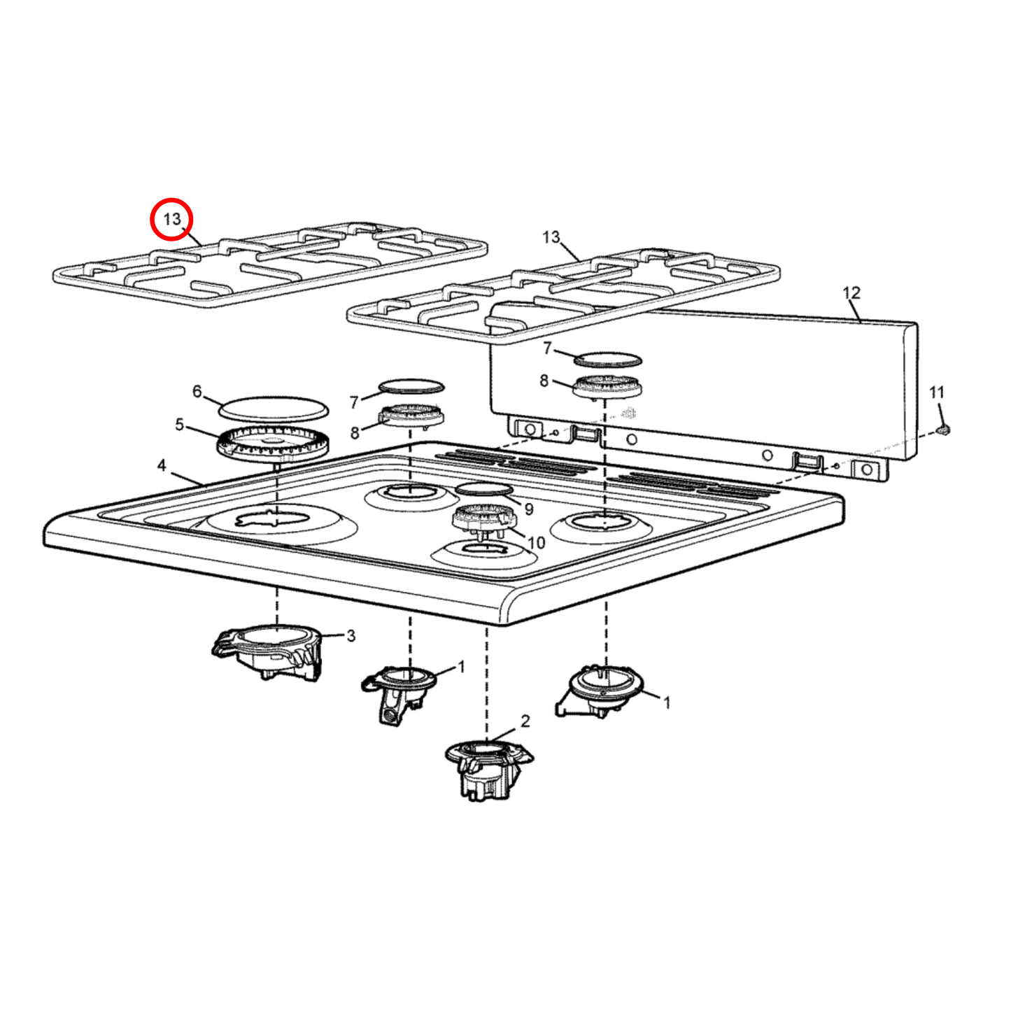 4055563441 Westinghouse Cooktop Trivet Enamel Standard - 0127001251