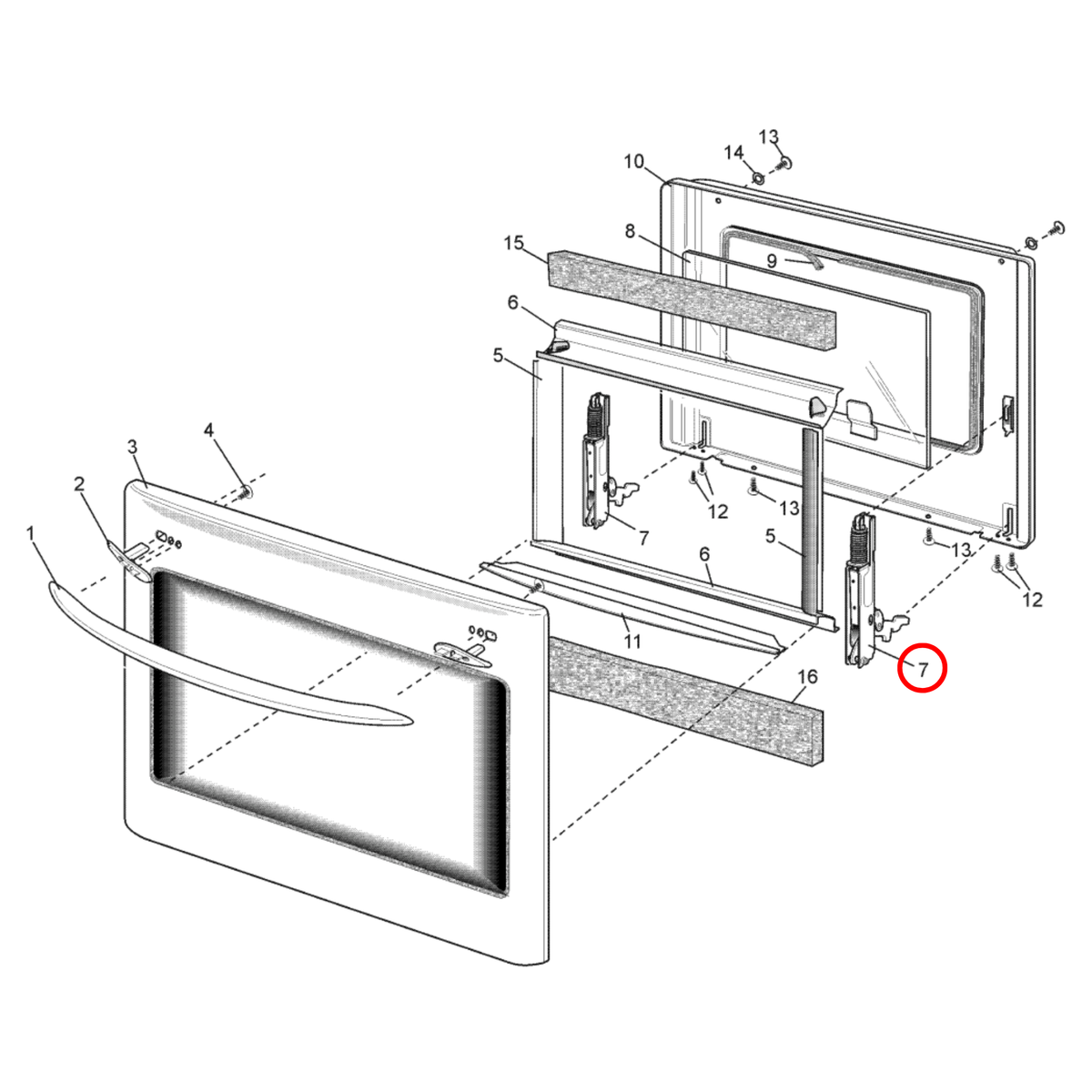 85800450032769 Simpson, Westinghouse Oven Door Hinge Single Suits - 0045003277