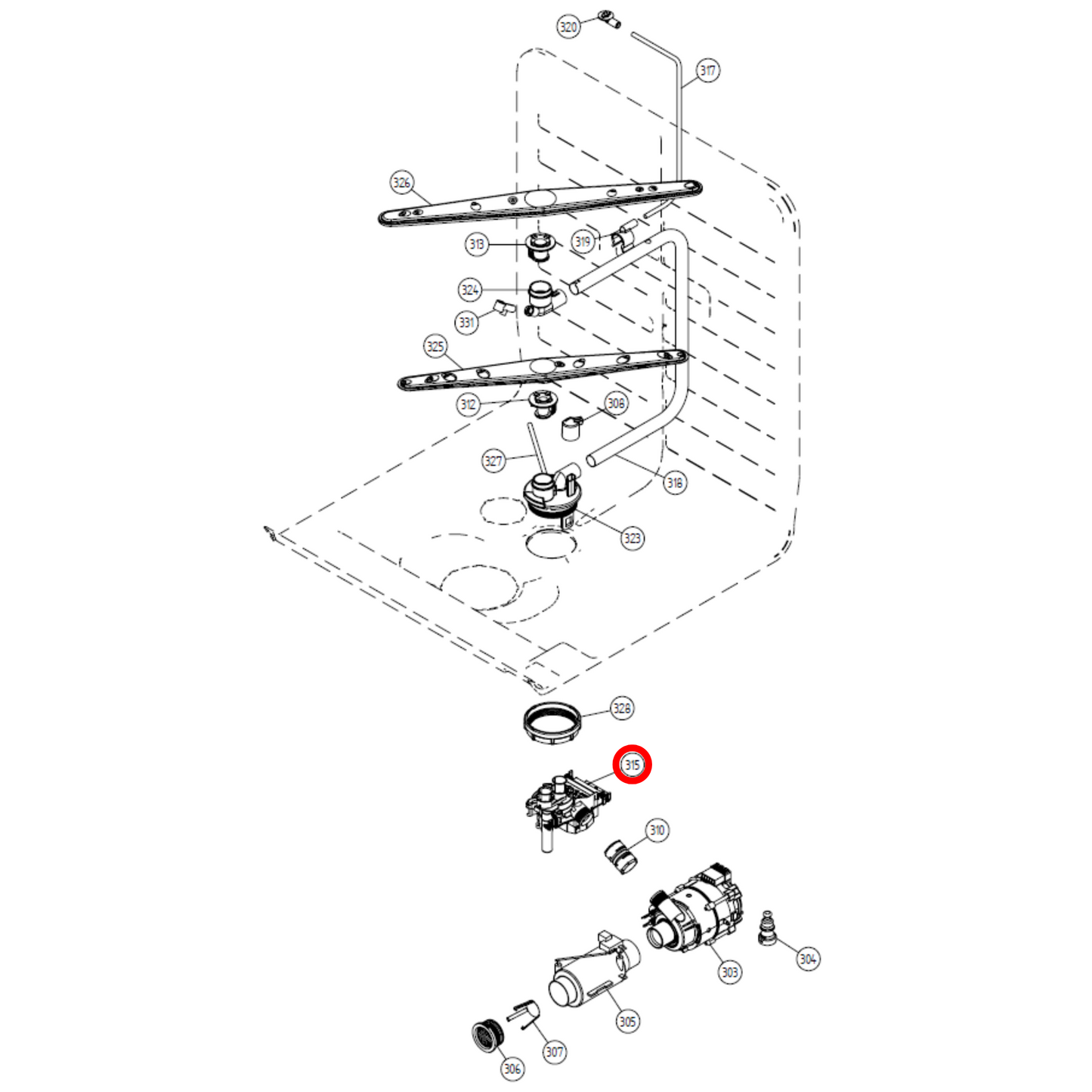 441242 Asko Dishwasher Diverter Valve Kit