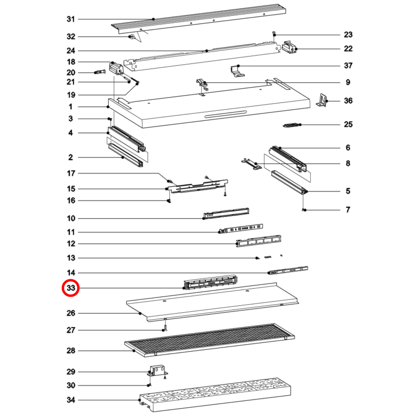 8266210 Miele Rangehood Sliding Switch