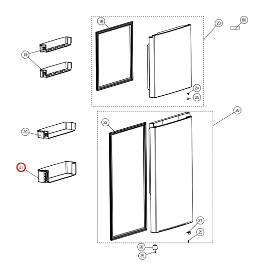 K4091006 Hisense Fridge Door Middle Shelf