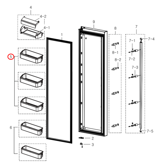 DA97-06177C Samsung Fridge Door Upper Shelf