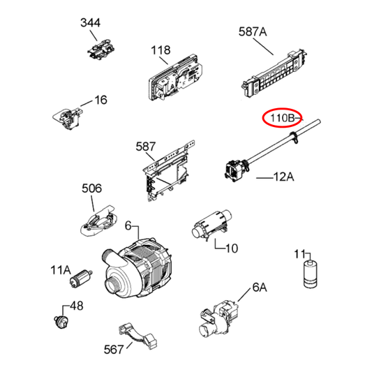 1174745107 AEG, Electrolux, Westinghouse Dishwasher Analogic Pressure Switch Sensor