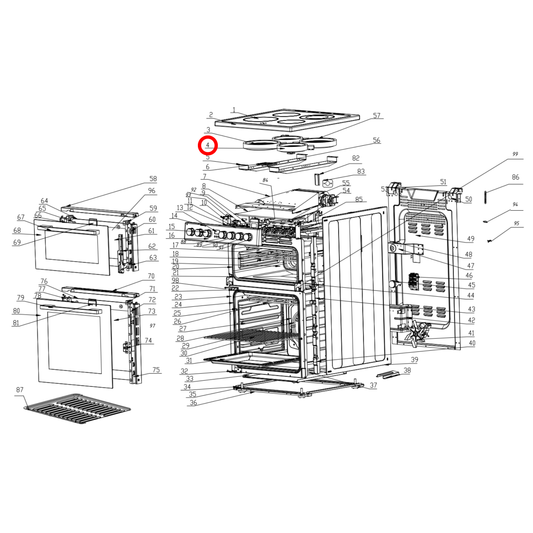 30102800006 Belling, Euromaid Oven Hotplate Element 1200W - 30102800001