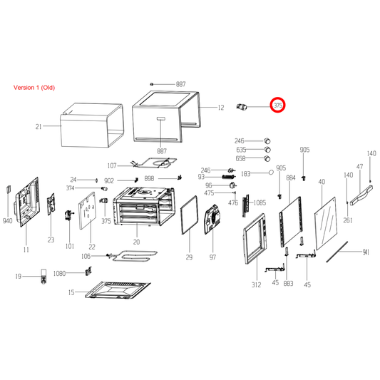 265100022 Beko, Euromaid Oven Light Assembly - 265900001