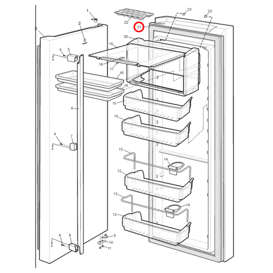 1760008785 Electrolux, Westinghouse Fridge Door Seal - 1455499, 1458839