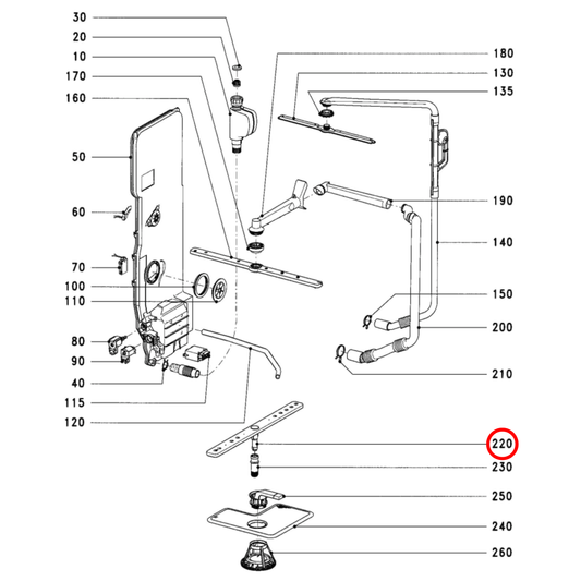 9332410 Miele Dishwasher Bottom Spray Arm - 9097831