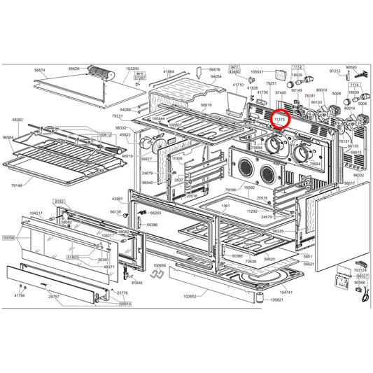 806890840 Smeg Oven Upper Grill Element 1200W-1700W - 806890484