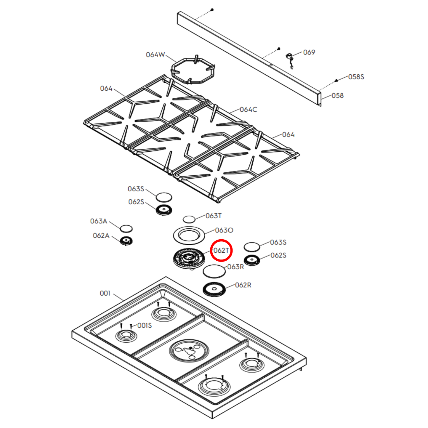 140169084013 Electrolux, Westinghouse Cooktop Wok Burner Crown