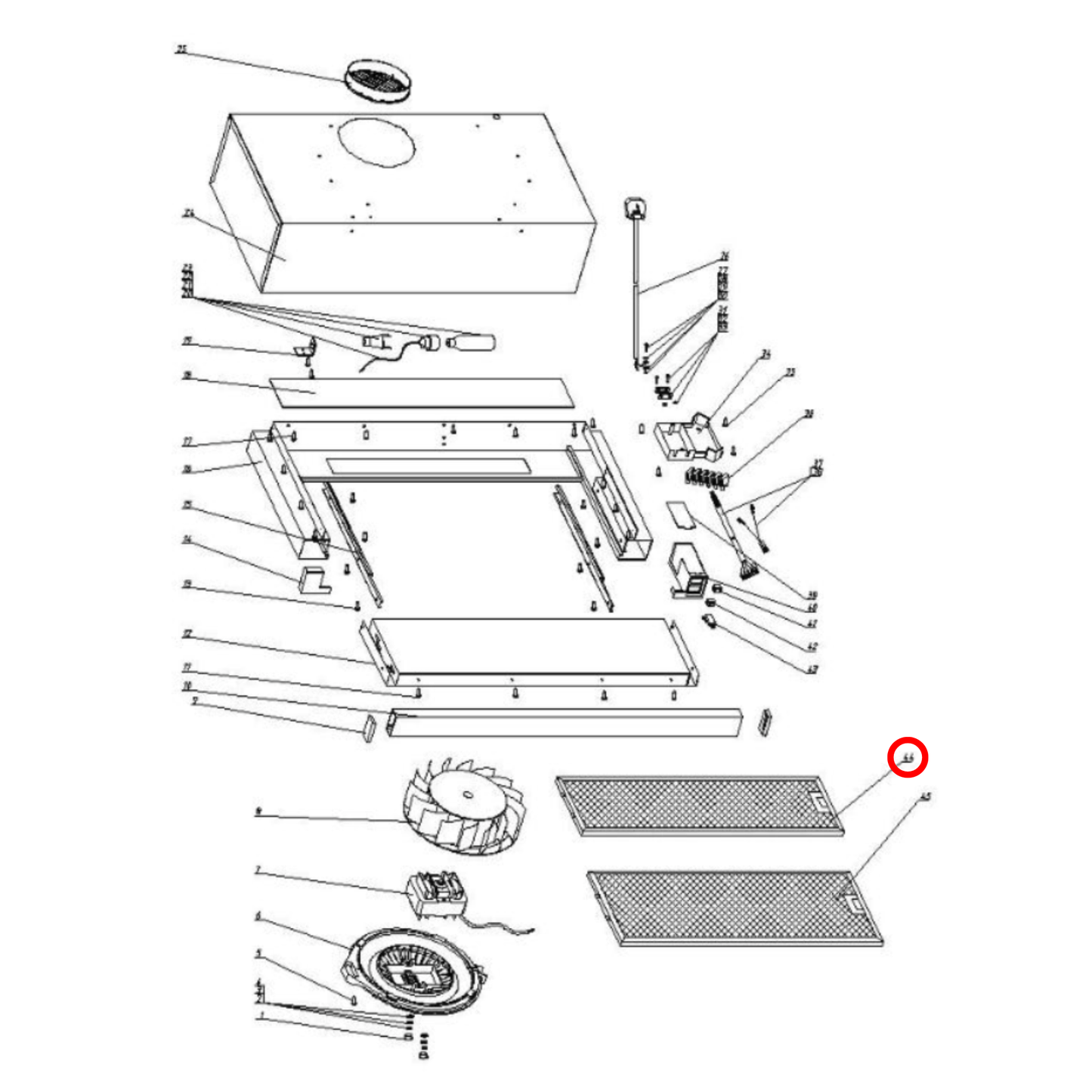 30405100021 Technika Rangehood Filter - 31329124