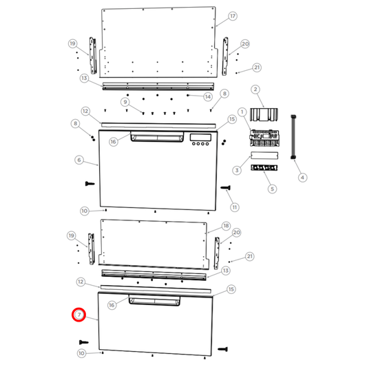 511970 Fisher & Paykel Dishwasher Lower Door Assembly