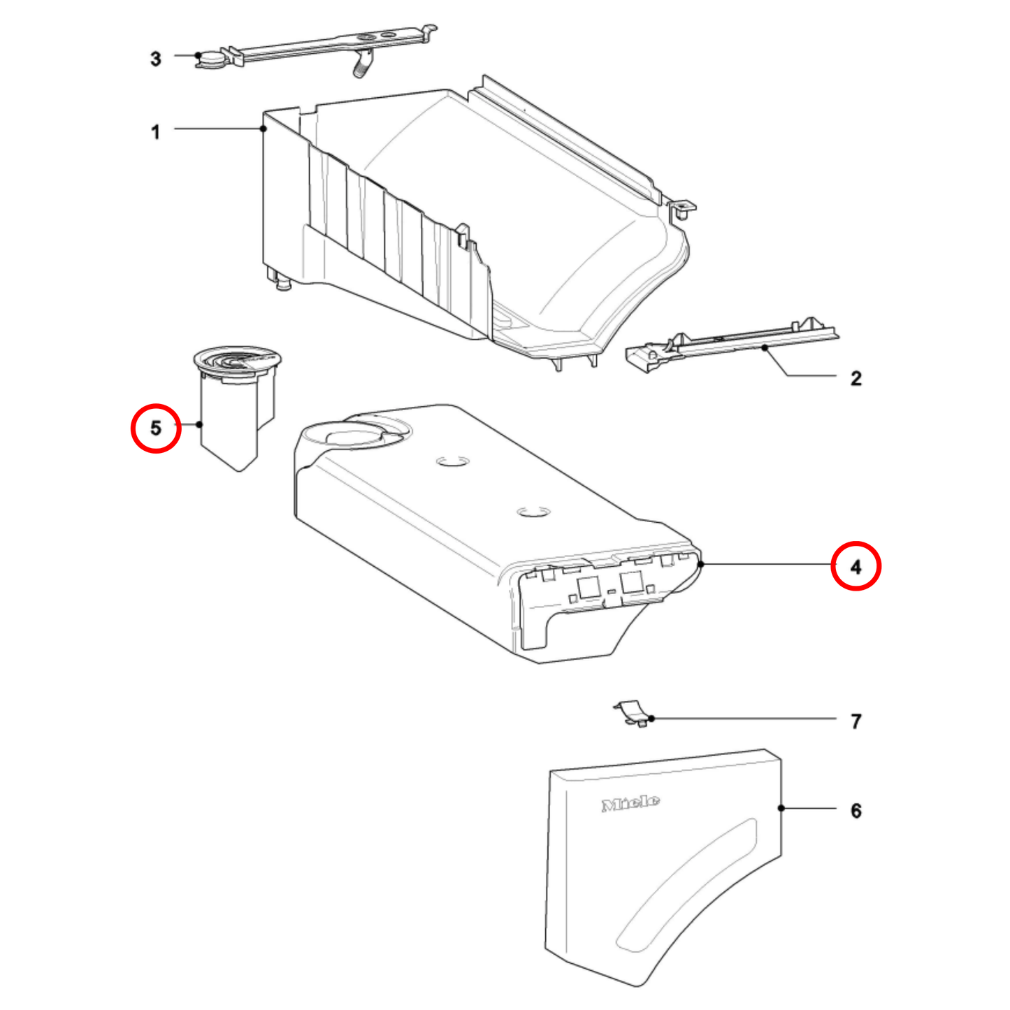 7092814 Miele Dryer Water Resevoir - 7085142