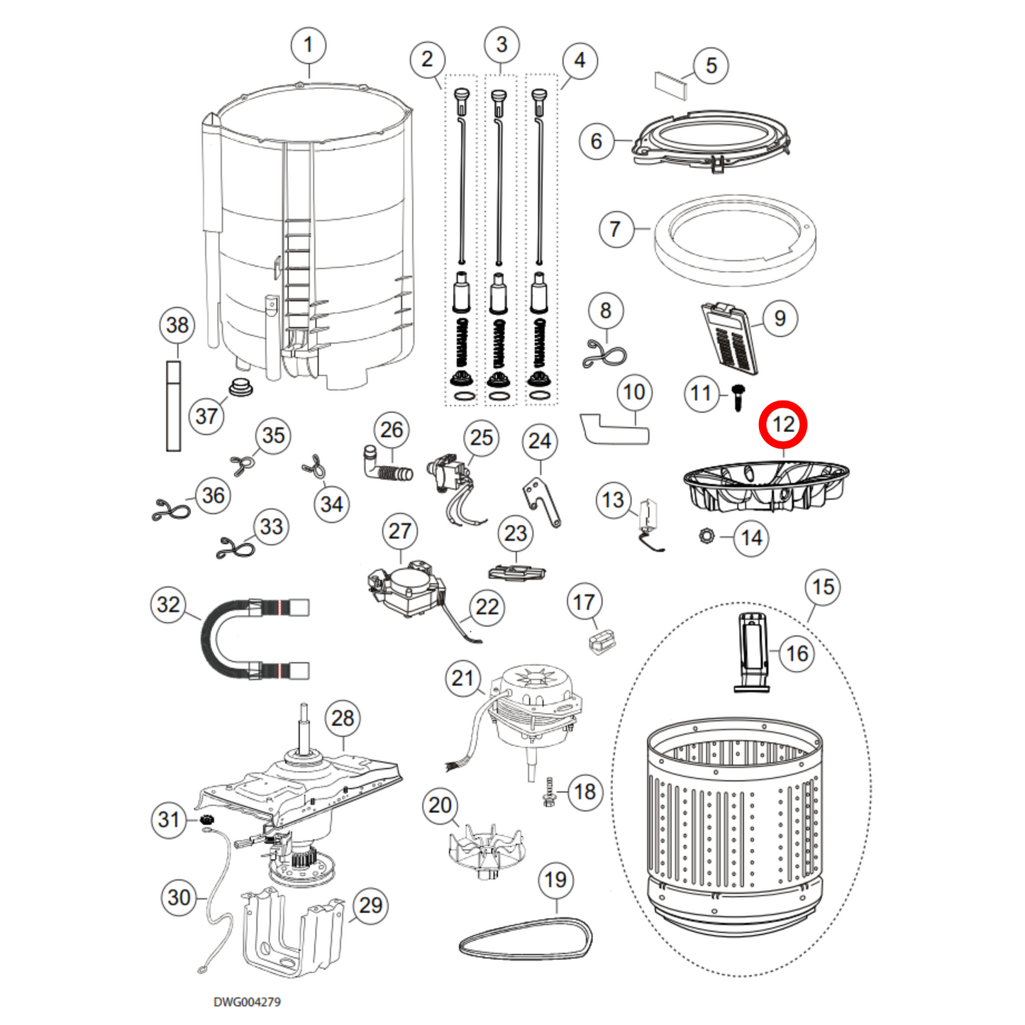 H0030207860 Fisher & Paykel, Haier Washing Machine Pulsator