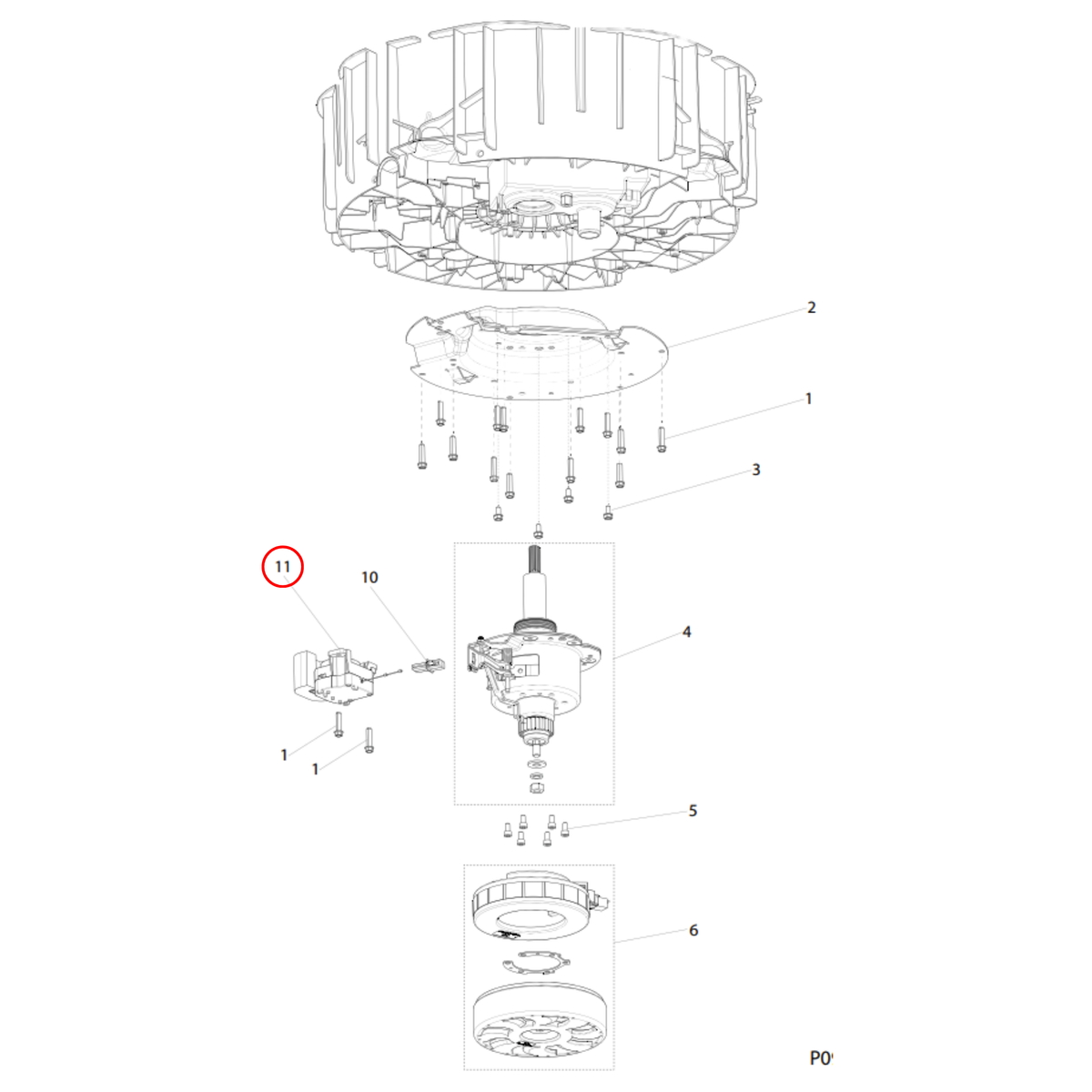 140235901018 Simpson, Westinghouse Top Load Washing Machine Clutch Actuator - 140065206017