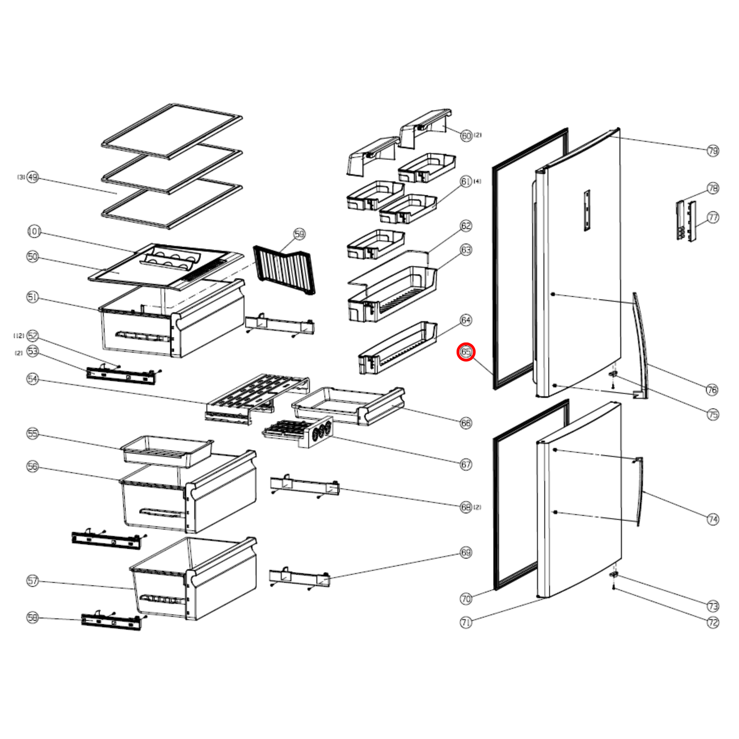 K1475596 Hisense Fridge Door Seal