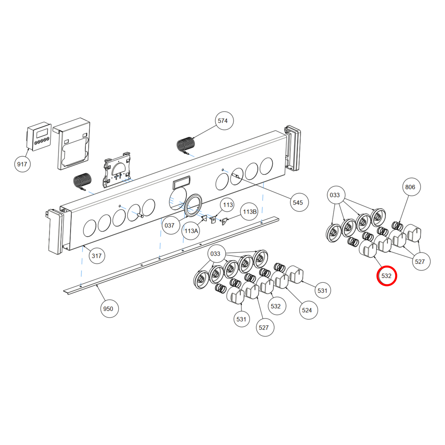 082585812 Belling Oven Knob