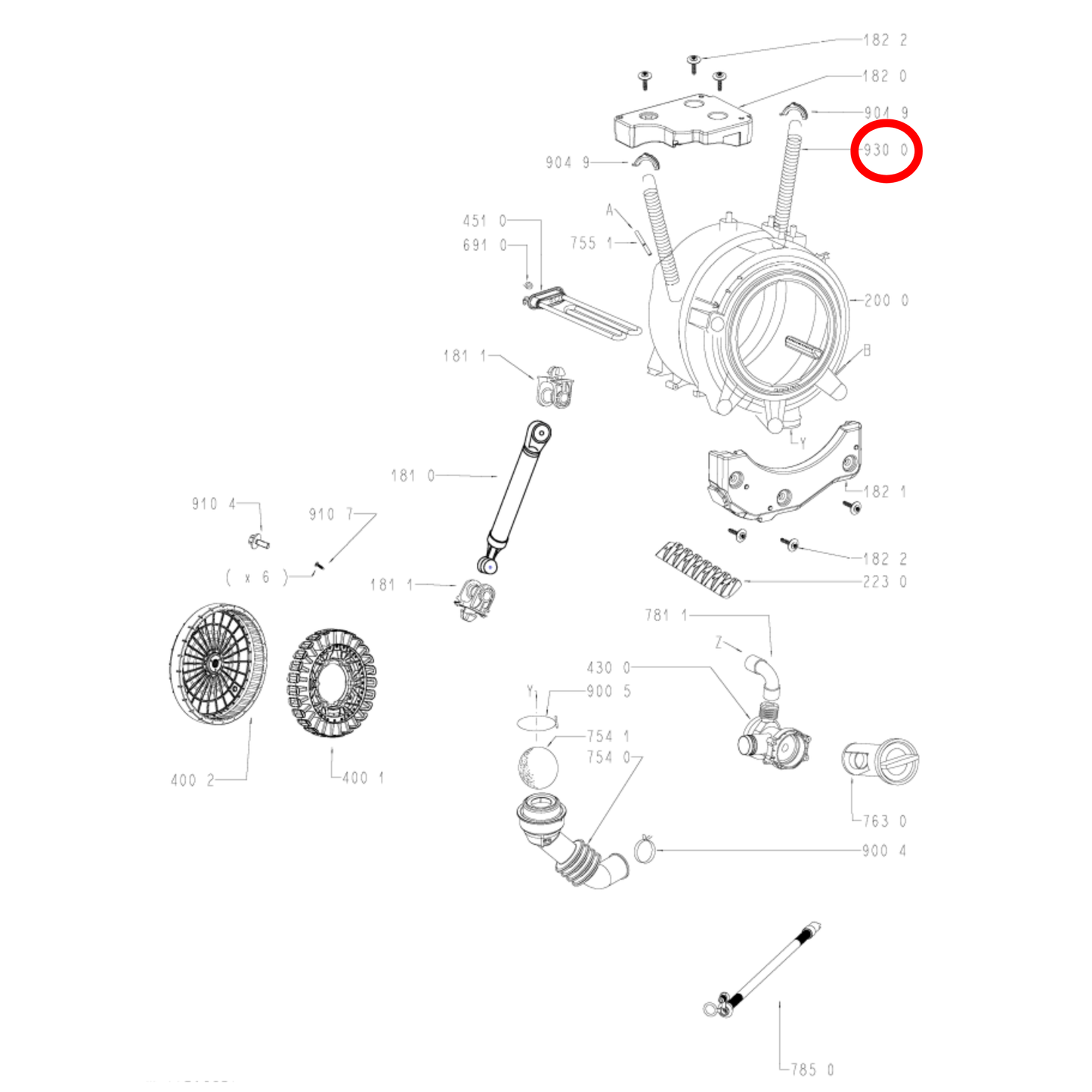 481010816226 Whirlpool Front Load Washing Machine Drum Suspension Spring - C00447715