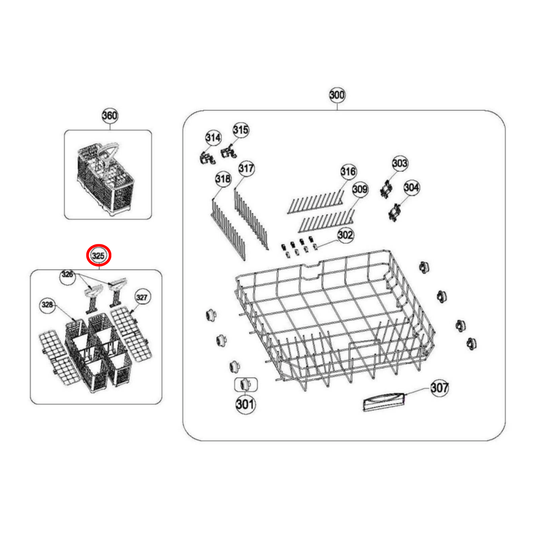 4055883492 Westinghouse Dishwasher Cutlery Basket Double - 42038590