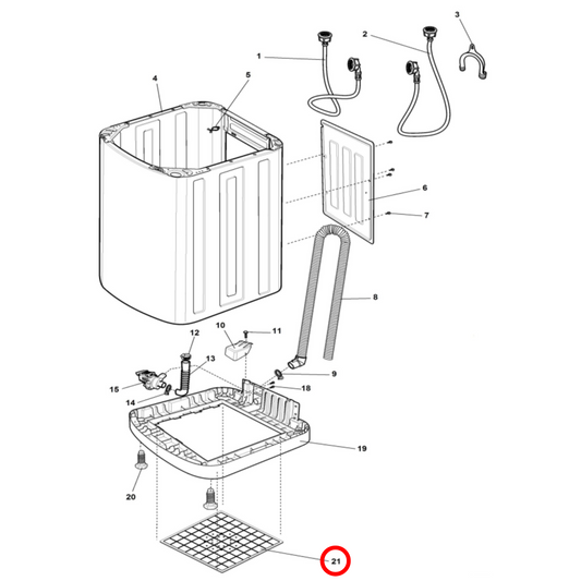 140049814019 Electrolux, Simpson Top Load Washing Machine Packing Bottom Insert - A00185801, A01916401