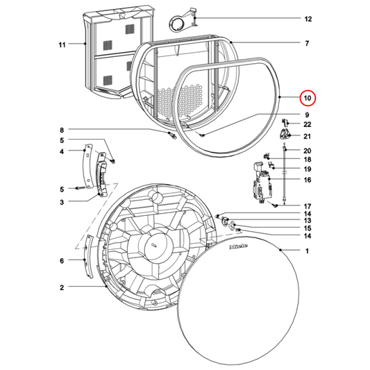 5252913 Miele Dryer Door Cap Seal