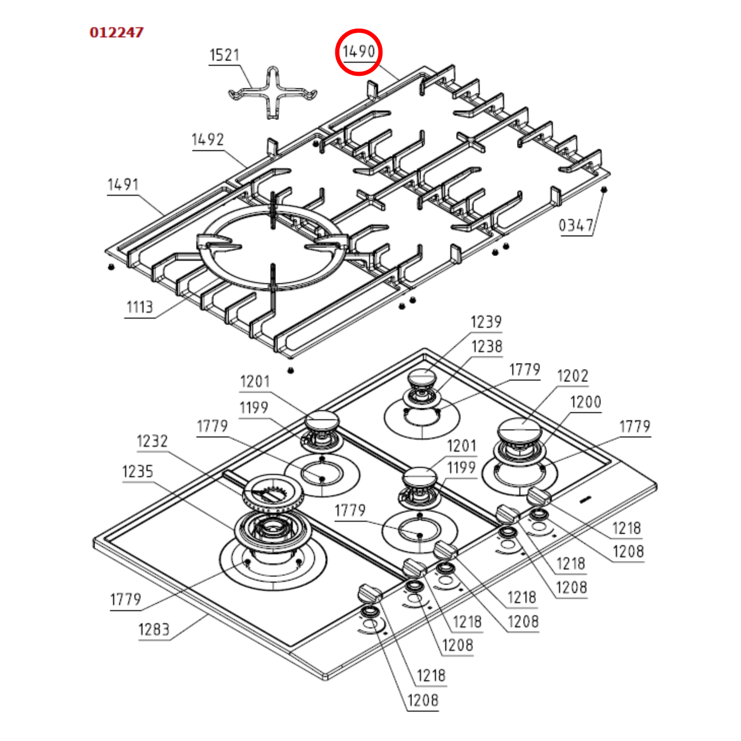 534429 Asko Cooktop Trivet Pan Support 750MM