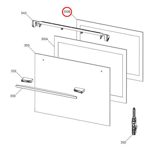 140219419011 AEG, Electrolux Oven High Temperature Door Glass