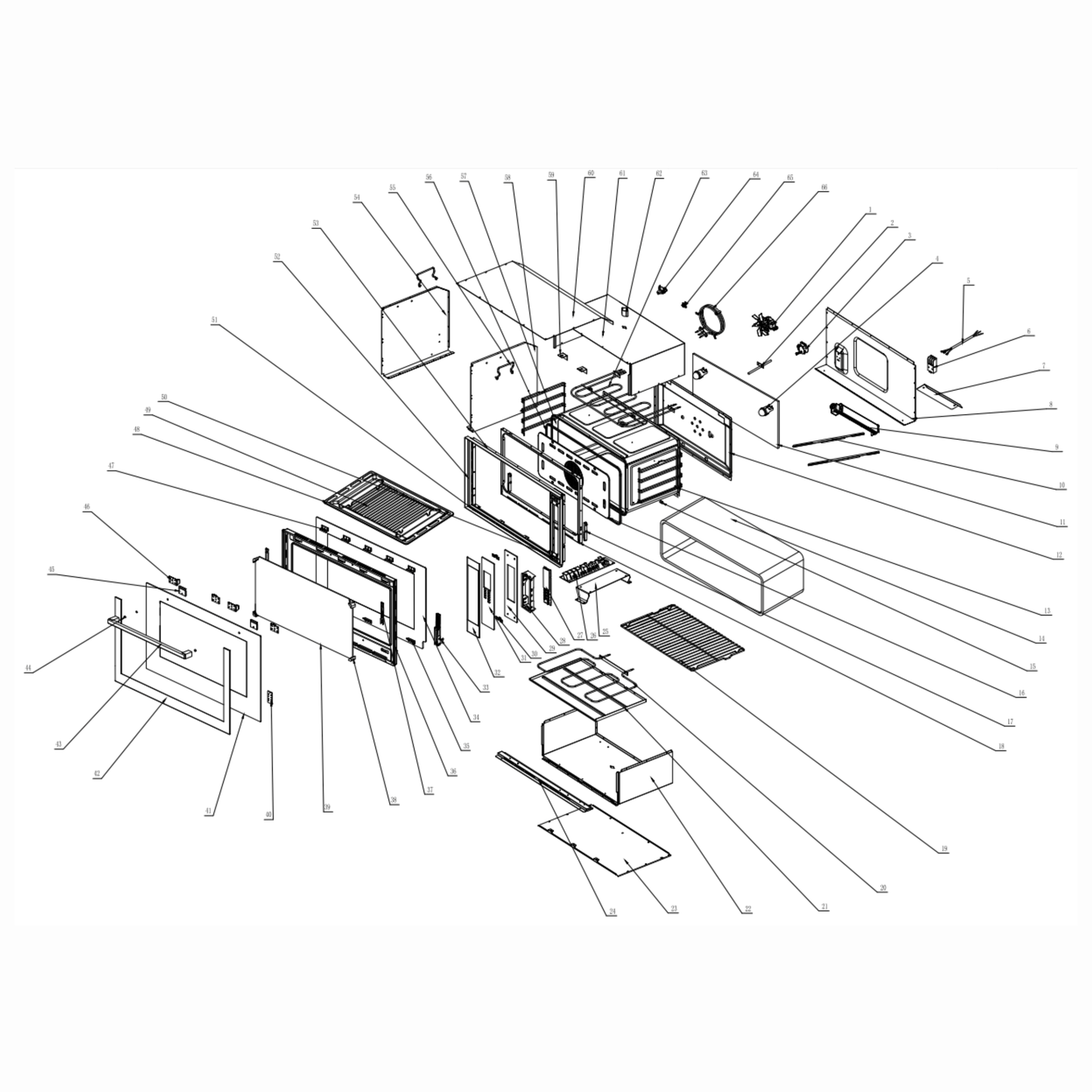 2030100134 Technika Oven Door Assembly New Version