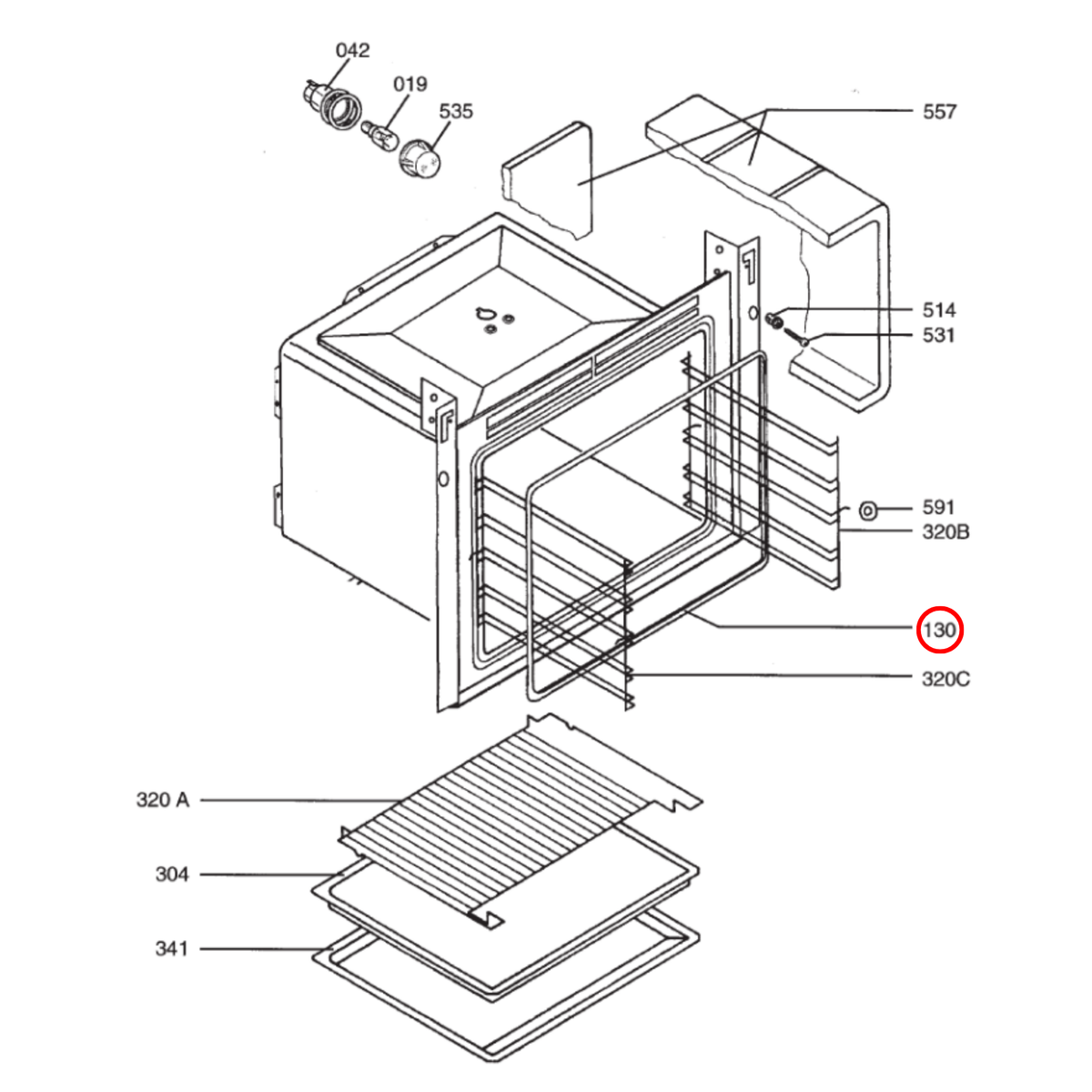 3871945105 AEG, Electrolux Oven Door Seal - 3304920188